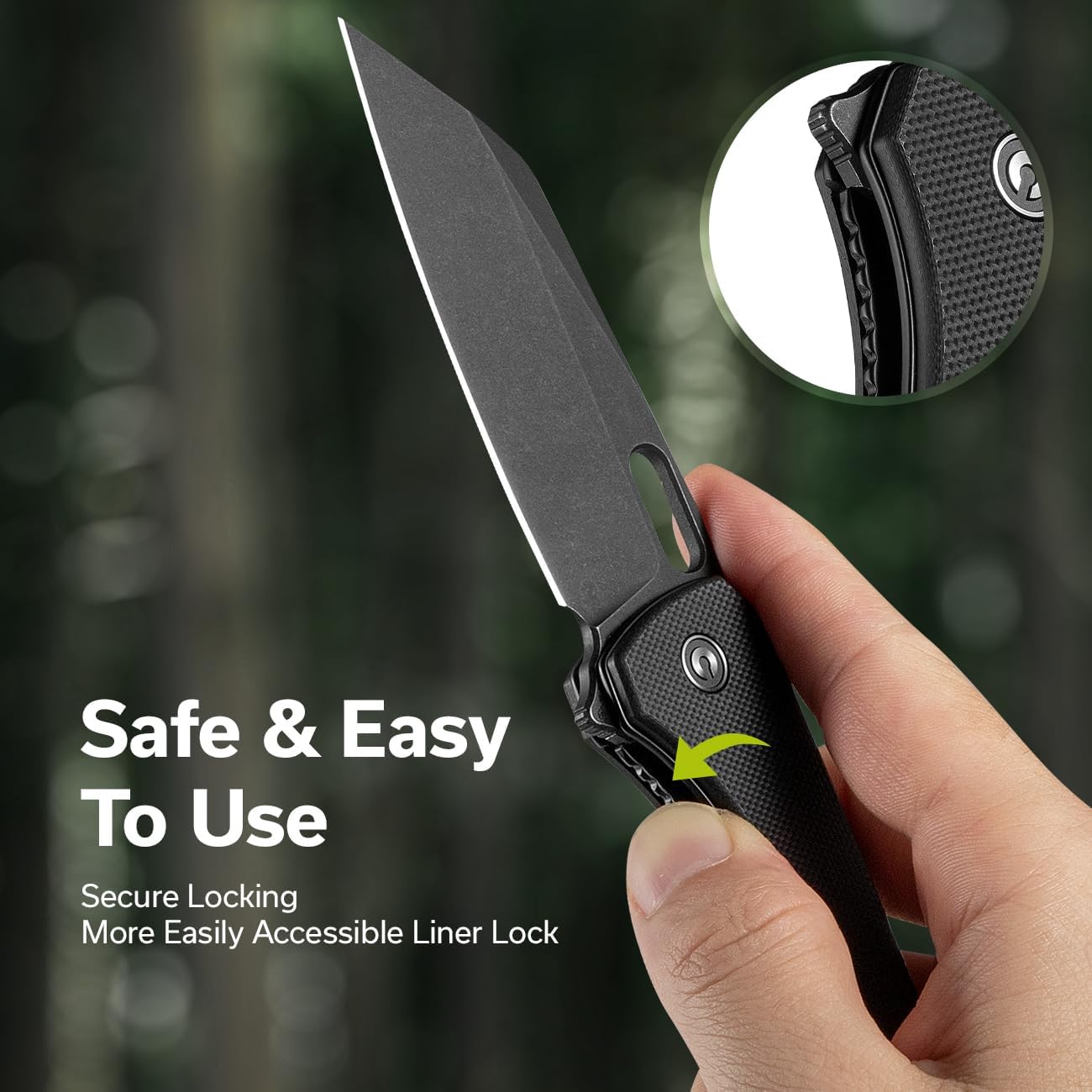 CIVIVI Nugz Folding Pocket Knife for EDC, 3.17" Reverse Tanto Blade C23060