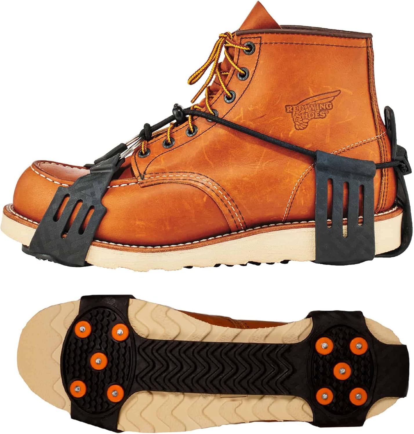 Ergodyne TREX 6310 Adjustable Slip-On Ice Traction Cleats with 10 Carbon Steel Spike Grips