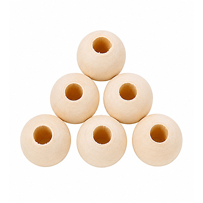Bolas Madera Hueco Grande 30mm Color Natural Paquete por 25 Unidades Bolas Madera Hueco Grande 30mm Color Natural Paquete por 25 Unidades
