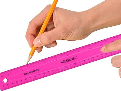 Westcott Shatterproof Ruler, Assorted Translucent Colors, 12" (Pack of 3) Single (Pack of 3) Shatterproof