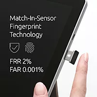 Kensington VeriMark™ Gen2 USB-A Fingerprint Key Reader - Windows Hello & Windows Hello for Business, Tap and Go, Anti-Spoofing (K64704WW) For multiple PC's