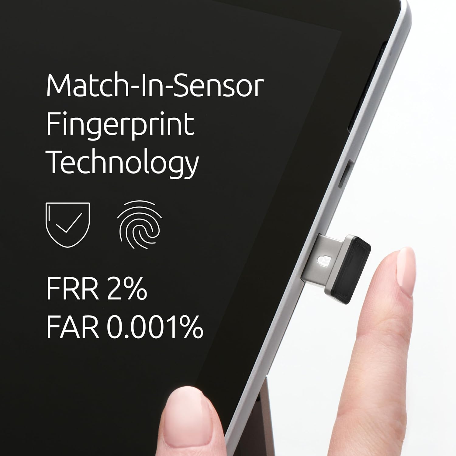 Kensington VeriMark™ Gen2 USB-A Fingerprint Key Reader - Windows Hello & Windows Hello for Business, Tap and Go