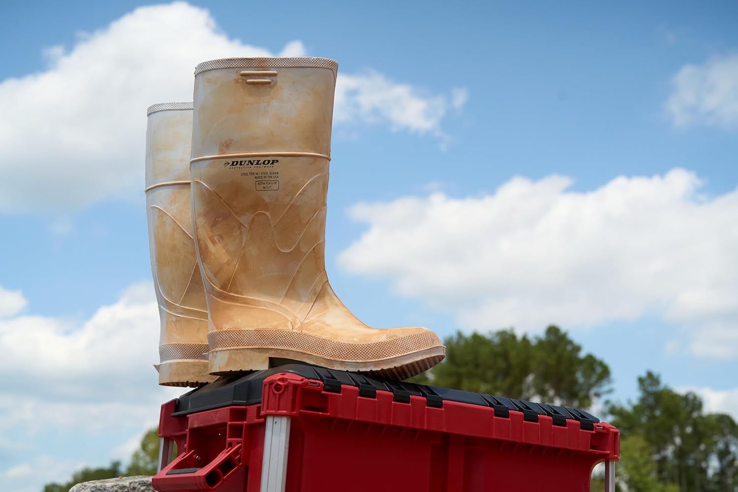 DUNLOP White PVC Plain Toe Rubber Boots