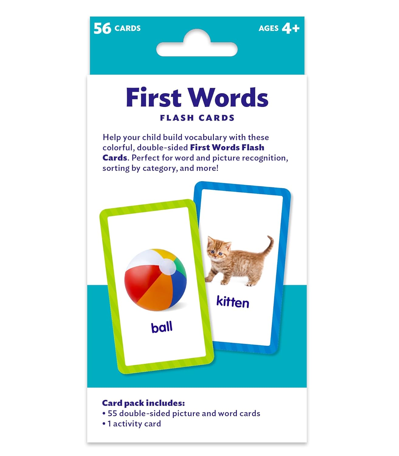 Scholastic First Words Flash Cards, 6-1/4inH x 3-5/16inW, Pre-K, Pack Of 56 Cards