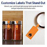 Avery Printable Barbell Labels, Sure Feed Technology, 1/2" x 2-1/2", Bright Orange Labels, Laser/Inkjet Printable, 450 Total