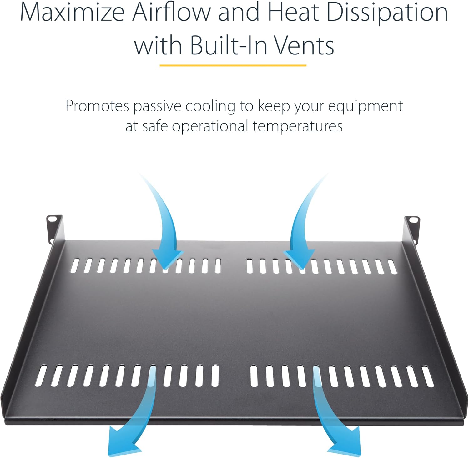 StarTech.com 1U Vented Server Rack Cabinet Shelf - Fixed 10in Deep Cantilever Rackmount Tray for 19in Data/AV/Network
