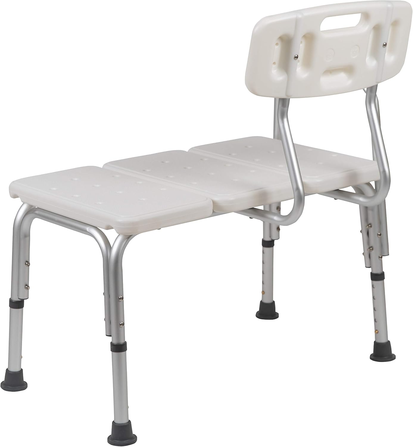 Flash Furniture HERCULES Series 300 Lb. Capacity Adjustable Bath & Shower Transfer Bench with Back and Side Arm