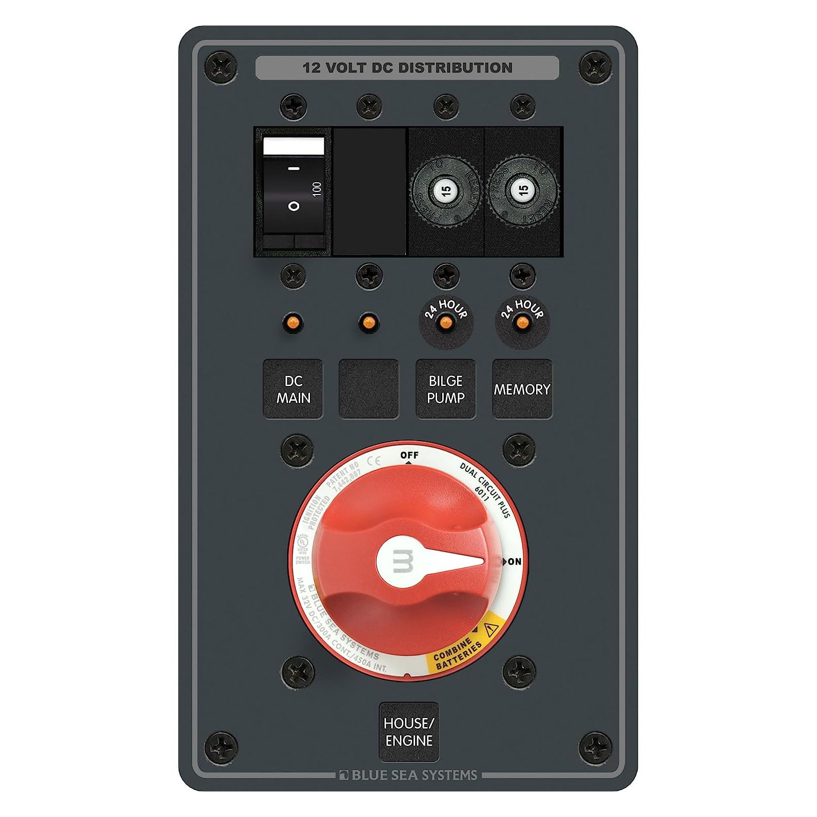 Blue Sea Systems 8686 Dual-Battery m-Series Dual Circuit Plus Panel DC Battery Management