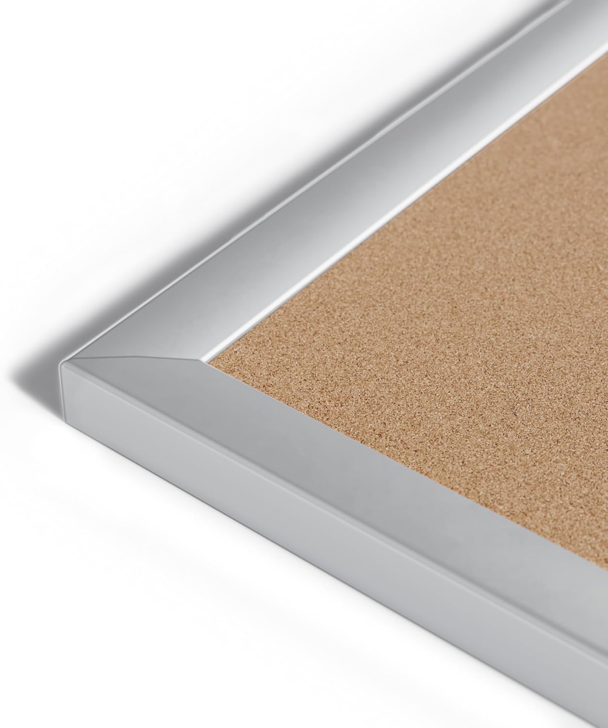 U BRANDS Cork Bulletin Board, Silver Aluminum Frame