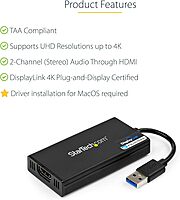 StarTech.com USB 3.0 to HDMI/DisplayPort External Video Adapter - 4K 30Hz