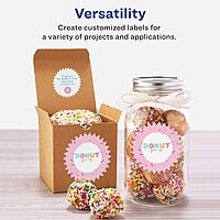 Avery Matte White Starburst Labels, Sure Feed Technology, 3"