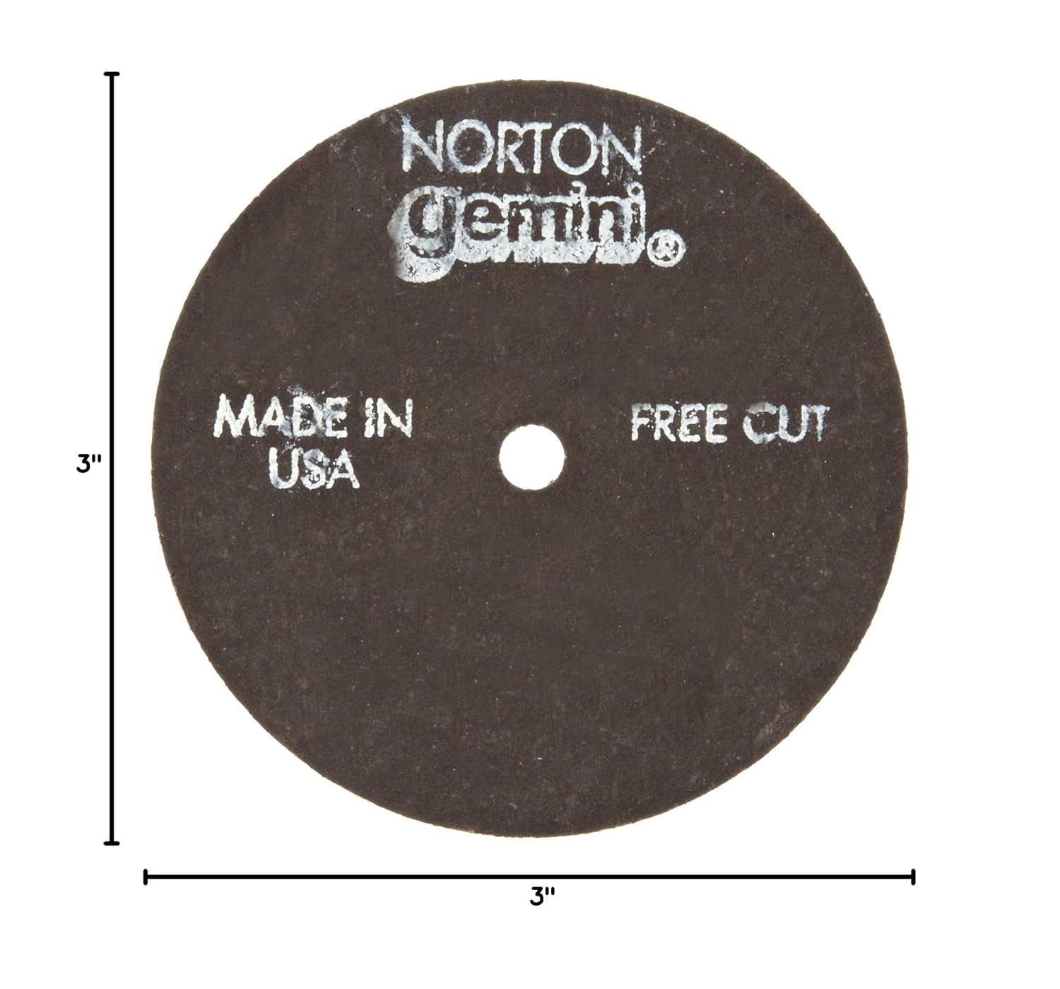 Norton Gemini Fast Cut Small Diameter Reinforced Abrasive Flat Cut-off Wheel, Type 01, Aluminum Oxide, 1/4" Arbor