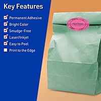 Avery Printable Oval Labels, Sure Feed Technology, 1-1/2" x 2-1/2", Bright Pink