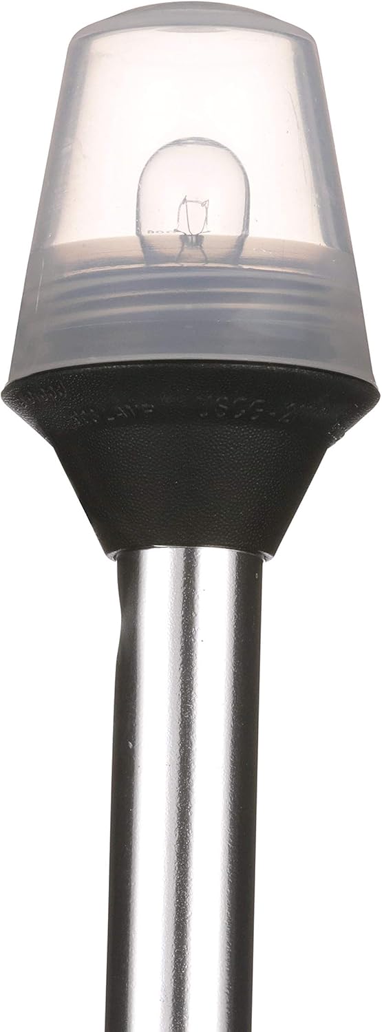 Attwood Frosted Globe All-Around Pole Light w/2-Pin Locking Collar Pole - 12V - 36"