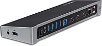 StarTech.com Triple Monitor USB 3.0 Docking Station, 2x 4K DisplayPort & HDMI, USB Type A Universal Laptop Dock, Windows/Mac, TAA