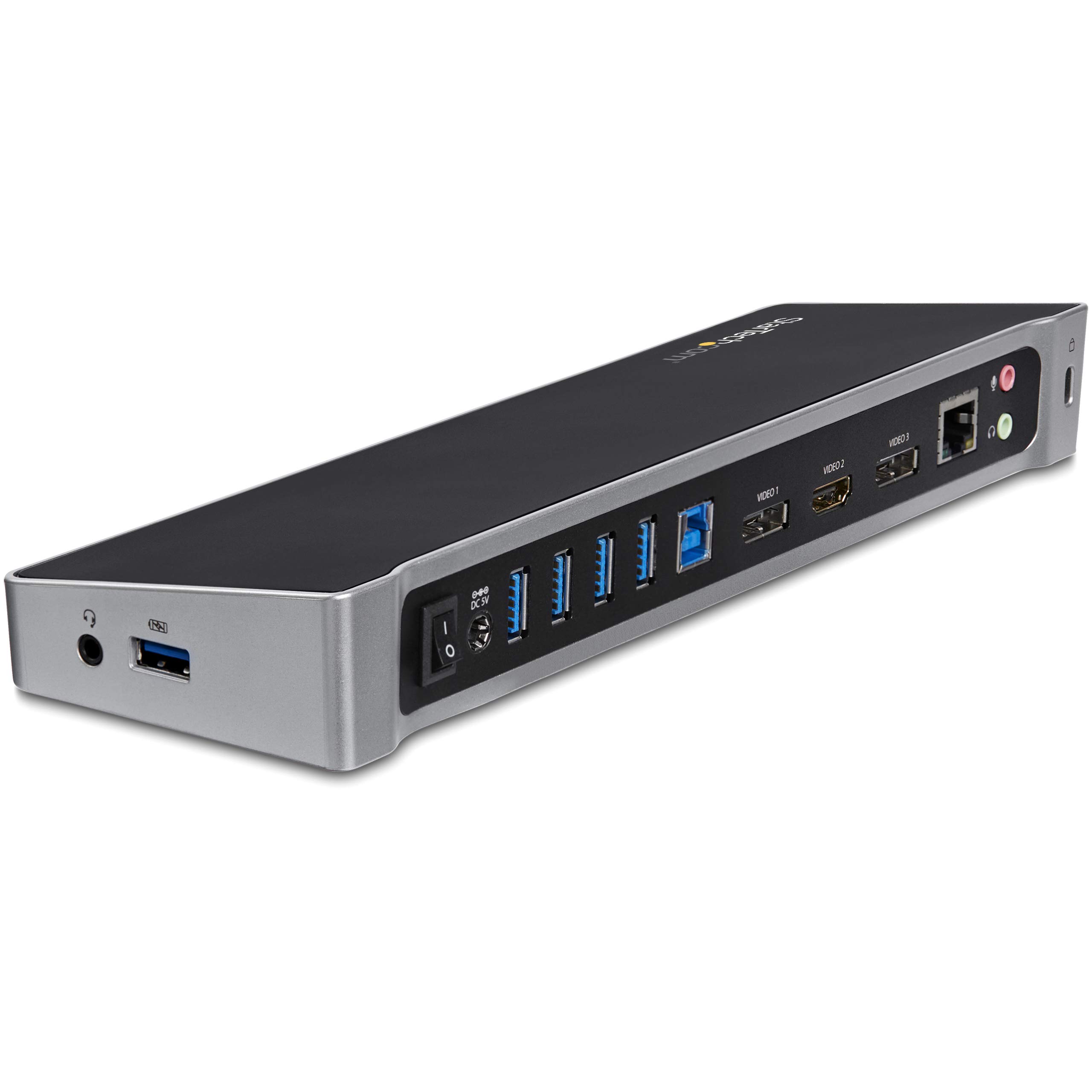 StarTech.com Triple Monitor USB 3.0 Docking Station, 2x 4K DisplayPort & HDMI, USB Type A Universal Laptop Dock, Windows/Mac