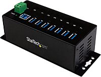 StarTech.com 7-Port USB 3.0 Hub - 5Gbps - Metal Industrial USB-A Hub with ESD Protection & 350W Surge Protection