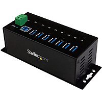 StarTech.com 7-Port USB 3.0 Hub - 5Gbps - Metal Industrial USB-A Hub with ESD Protection & 350W Surge Protection