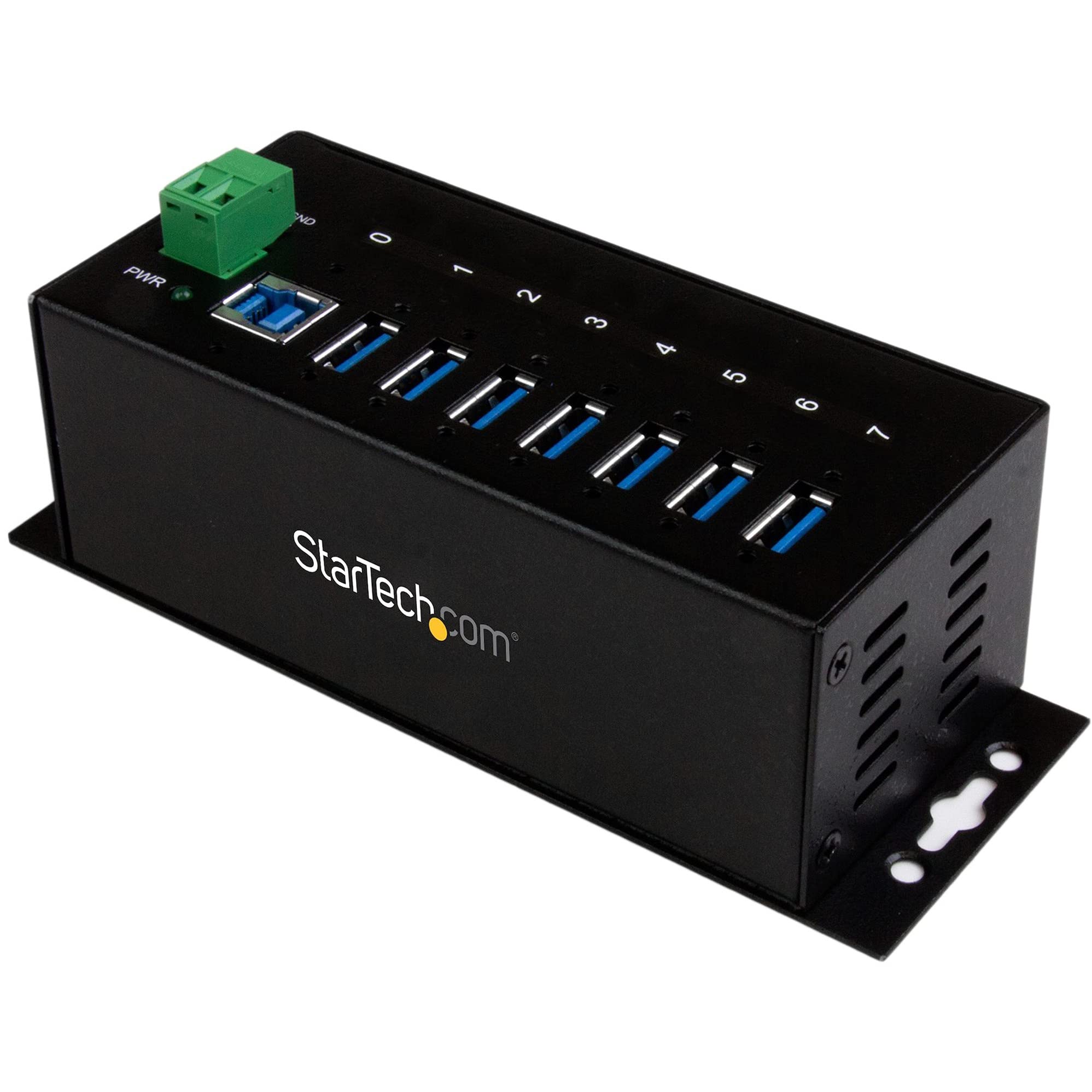 StarTech.com 7-Port USB 3.0 Hub - 5Gbps - Metal Industrial USB-A Hub with ESD Protection & 350W Surge Protection