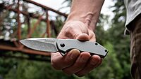 Kershaw Valve Frame Lock Knife Bead Blast Stainless Steel (2.25" Stonewash) 1375