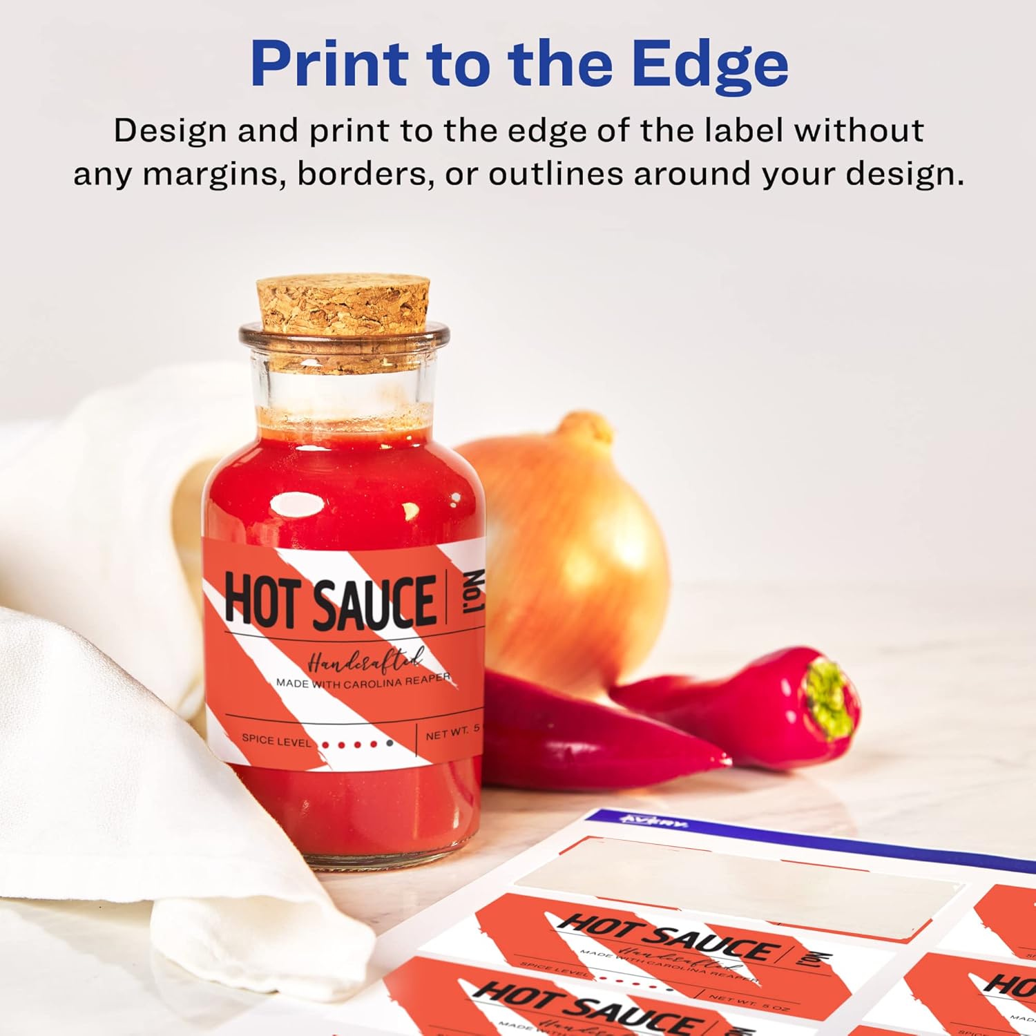 Avery Glossy White Rectangle Labels, Sure Feed Technology, 1.5" x 3.75", 100 Glossy White Labels, Print-to-The-Edge
