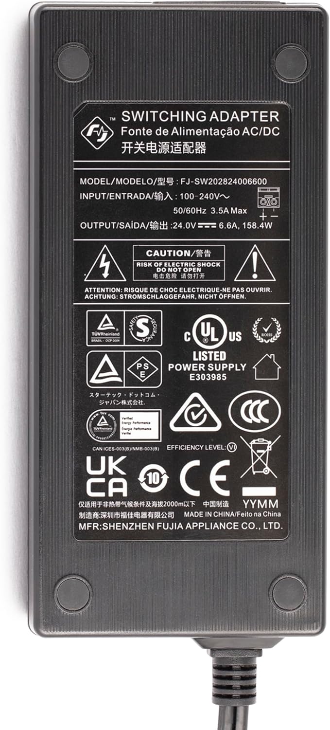 StarTech.com 160W Universal DC Power Adapter (24V/6.6A), 4ft(1.2m) 2-Wire Cord, 2/3-Pin Terminal Blocks