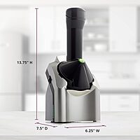 Yonanas Classic Frozen Fruit Soft Serve Maker for Healthy Vegan and Dairy-Free Treats, 200W Silver Machine with 36 Recipes, BPA Free, Easy to Clean, Quick and Simple to Use Silver 200-Watts