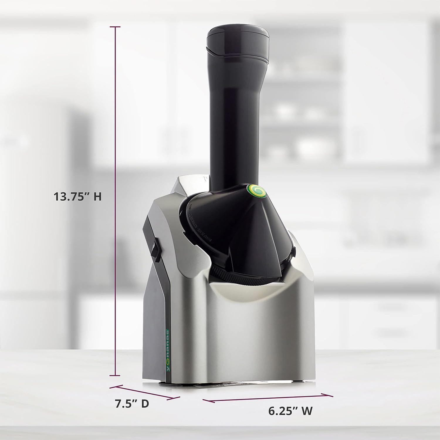 Yonanas Classic Frozen Fruit Soft Serve Maker for Healthy Vegan and Dairy-Free Treats, 200W Silver Machine with 36 Recipes