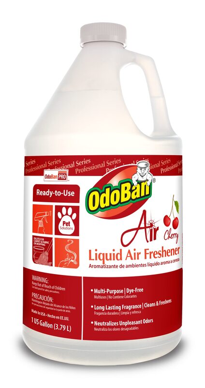 OdoBan Professional Series Ready-to-Use Air Cherry Liquid Air Freshener, Made in the USA, Cherry Scent, 1 Gallon