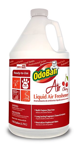 OdoBan Professional Series Ready-to-Use Air Cherry Liquid Air Freshener, Made in the USA, Cherry Scent, 1 Gallon