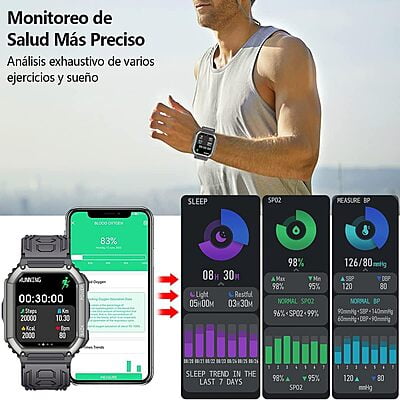 Reloj Inteligente,Smartwatch Militar de 1.8" HD Reloj Inteligente,Smartwatch Militar de 1.8" HD