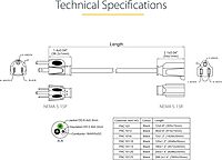 StarTech.com Power Extension Cord NEMA 5-15R to NEMA 5-15P