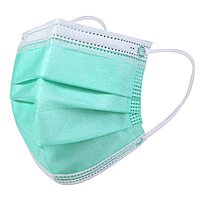 Kata 3-Ply Pleated Disposable Children's Face Masks, One Size, Green, Box Of 50 Masks