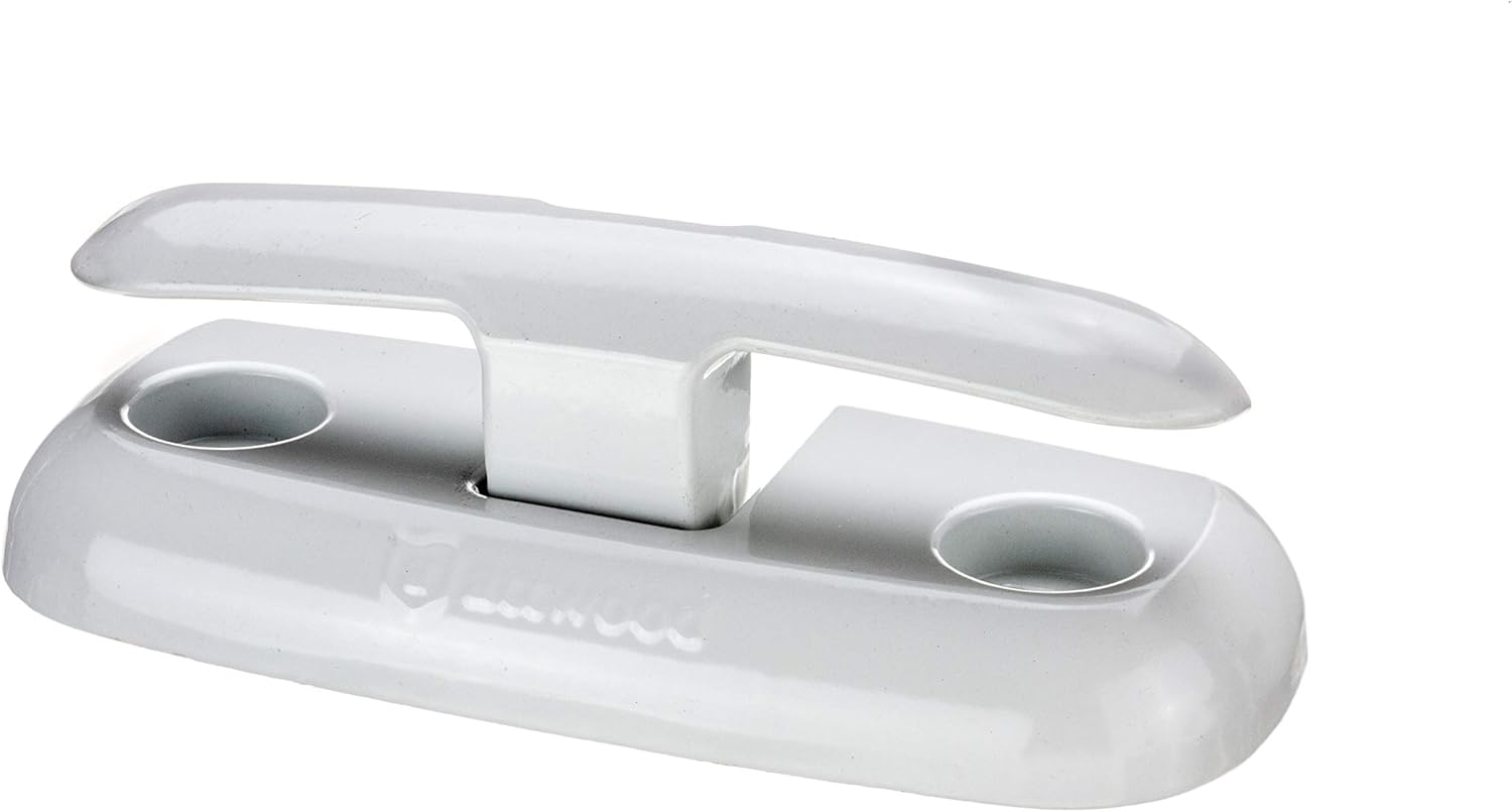 Attwood 12048-4 Aluminum Fold-Down Dock Cleat, White, 6-Inch, One Size