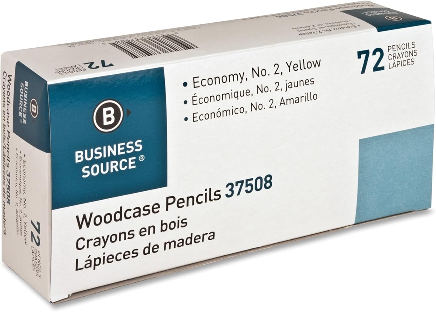 Business Source Woodcase No. 2 Pencils, #2 Lead, Yellow Wood Barrels, 72 Pencils Per Box, Case Of 4 Boxes