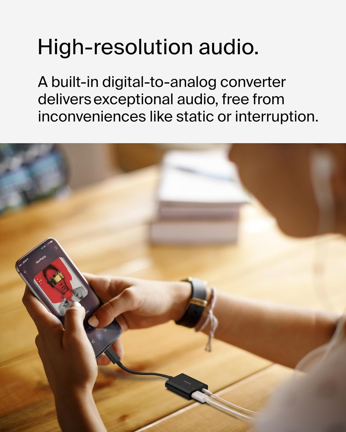 Belkin RockStar™ 3.5mm Audio with USB-C Charge Adaptor Included, USB-C Audio Adaptor Compatible with iPad Pro, Galaxy, Note