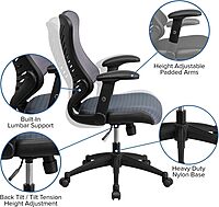 FLASH FURNITURE Kale High Back Designer Mesh Executive Swivel Ergonomic Office Chair
