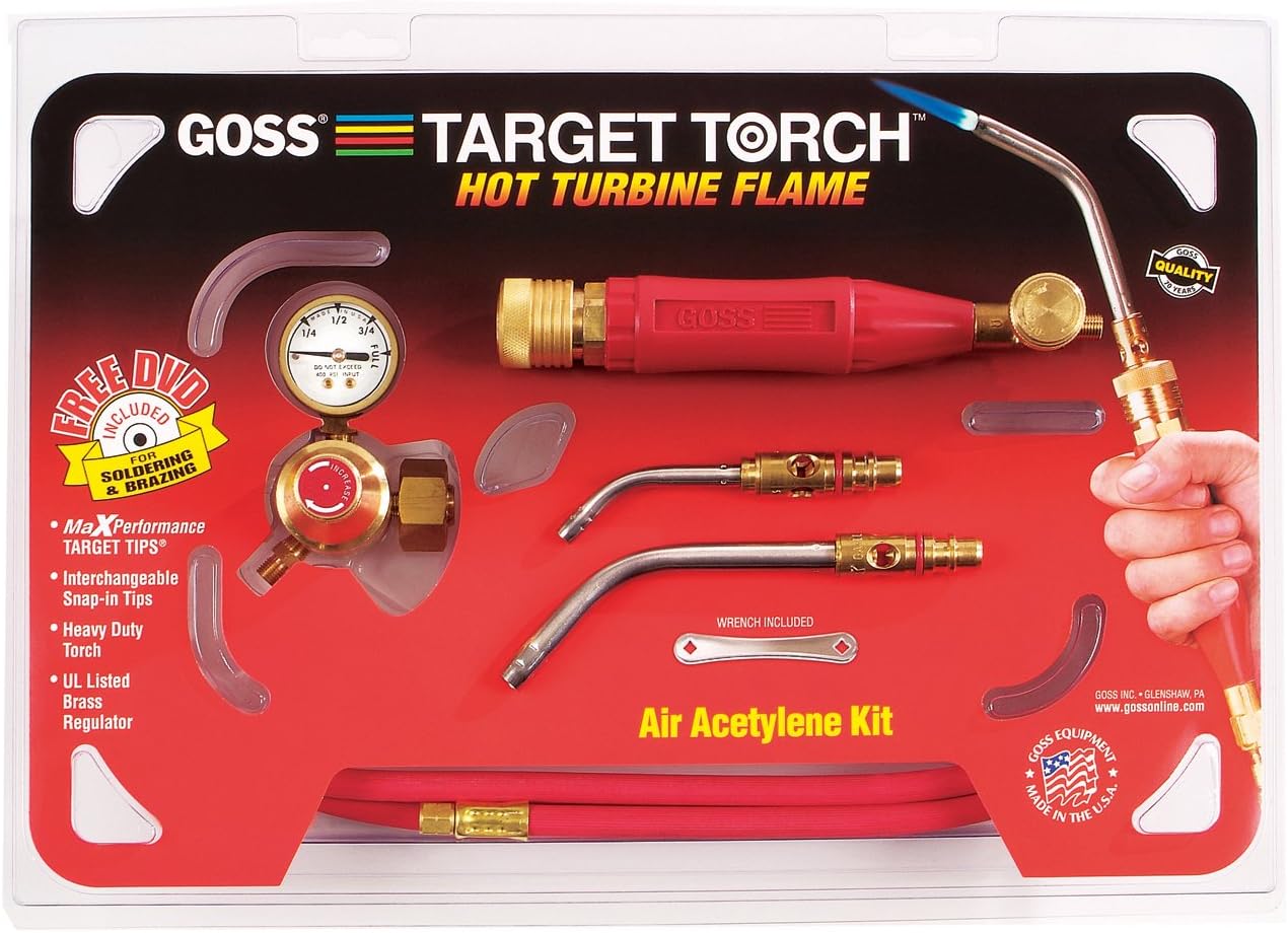 GOSS Brazing and Soldering Torch Kit for 'B' Acetylene Tanks
