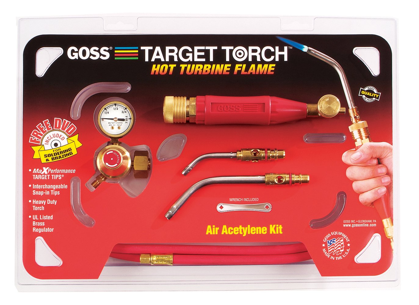 GOSS Brazing and Soldering Torch Kit for 'B' Acetylene Tanks