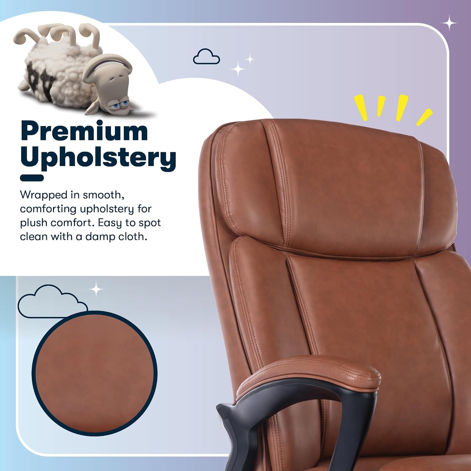 Serta Fairbanks Big & Tall Executive Office Chair, Ergonomic Comfy High-Back ComputerChairs with Lumbar Support
