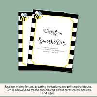 Barker Creek Designer Computer Paper, Wide Stripes With Bee, 8.5” x 11”, Decorative Printer Paper, 50 Sheets