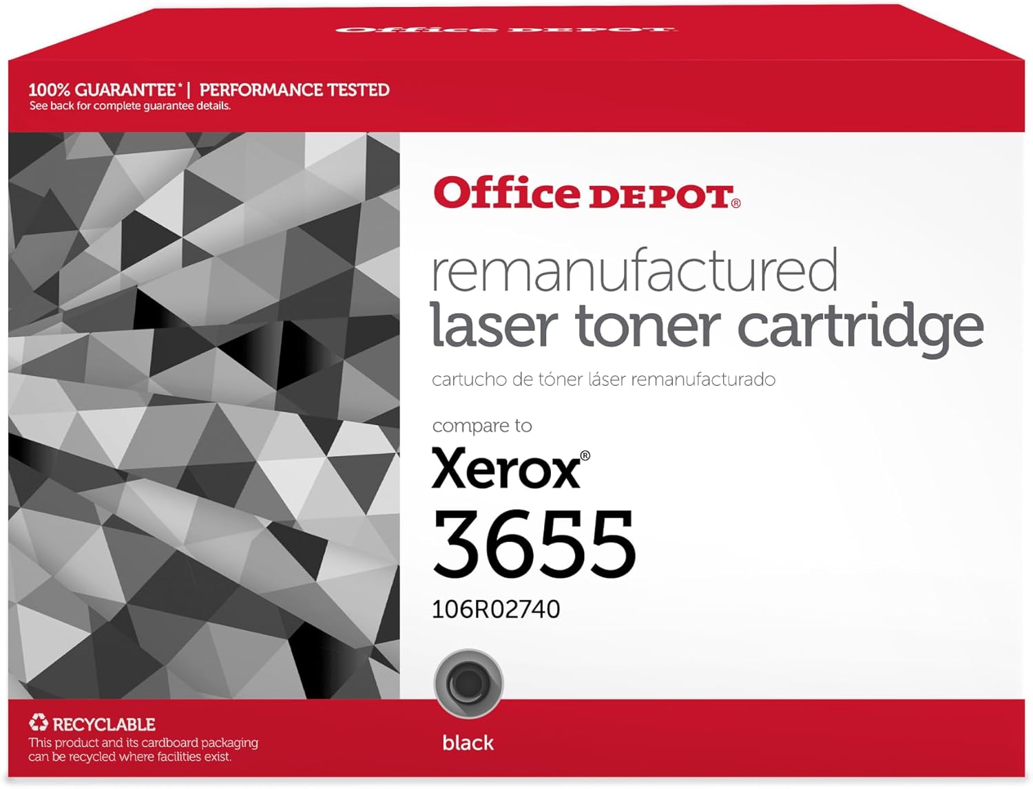 Office Depot Remanufactured Black Extra-High Yield Toner Cartridge Replacement For Xerox 3655, OD3655EHY