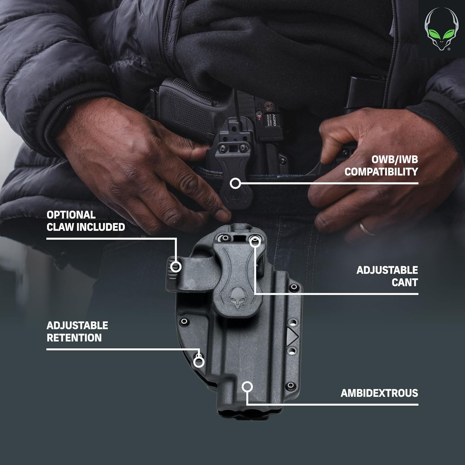 ALIEN GEAR Photon Non-Light Holster - IWB/OWB, Optic-Ready, Ambidextrous