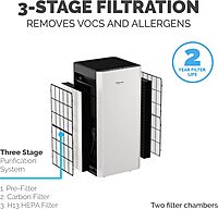 Fellowes AeraMax SV 4-Speed HEPA Air Purifier, 1,500 Sq. Ft., White/Black