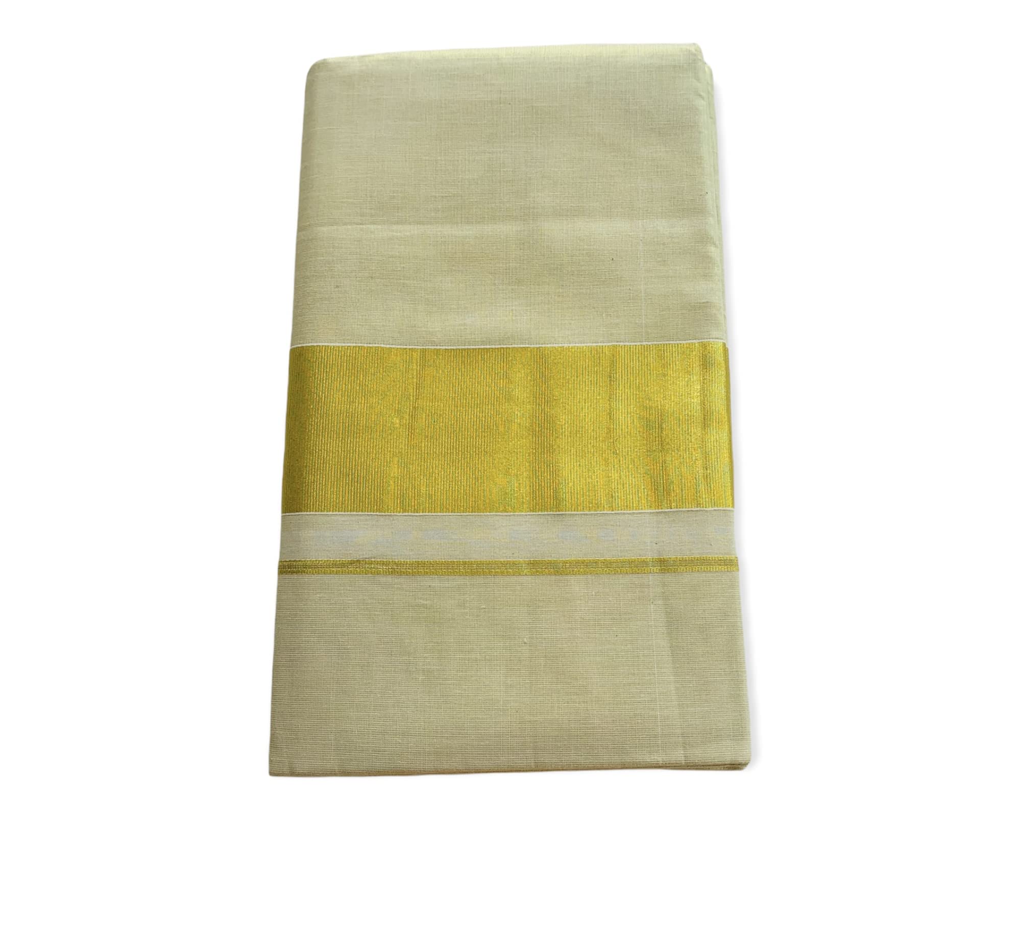 Kuthampully Women's Kasavu Saree Tissue with Running Blouse Piece KPSS-70