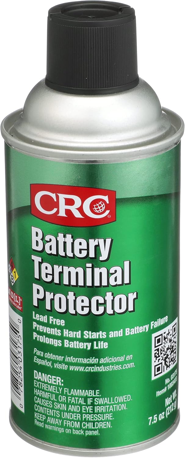 CRC Battery Terminal Protector, 7.5 Wt Oz, Lead-Free, Enhances Battery Life, Prevents Corrosion-Related Leakage