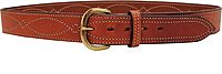 BIANCHI B9 Fancy Stitched Reversible Leather Belt, 1.75 in, Tan, Brass Buckle