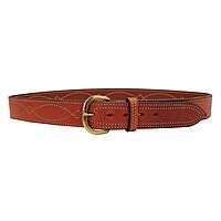 BIANCHI B9 Fancy Stitched Reversible Leather Belt, 1.75 in, Tan, Brass Buckle