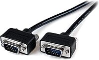 StarTech.com 10 ft. (3 m) VGA to VGA Cable - HD15 Male to HD15 Male - Coaxial High Resolution - Low Profile - VGA Monitor Cable (MXT101MMLP10) , Black
