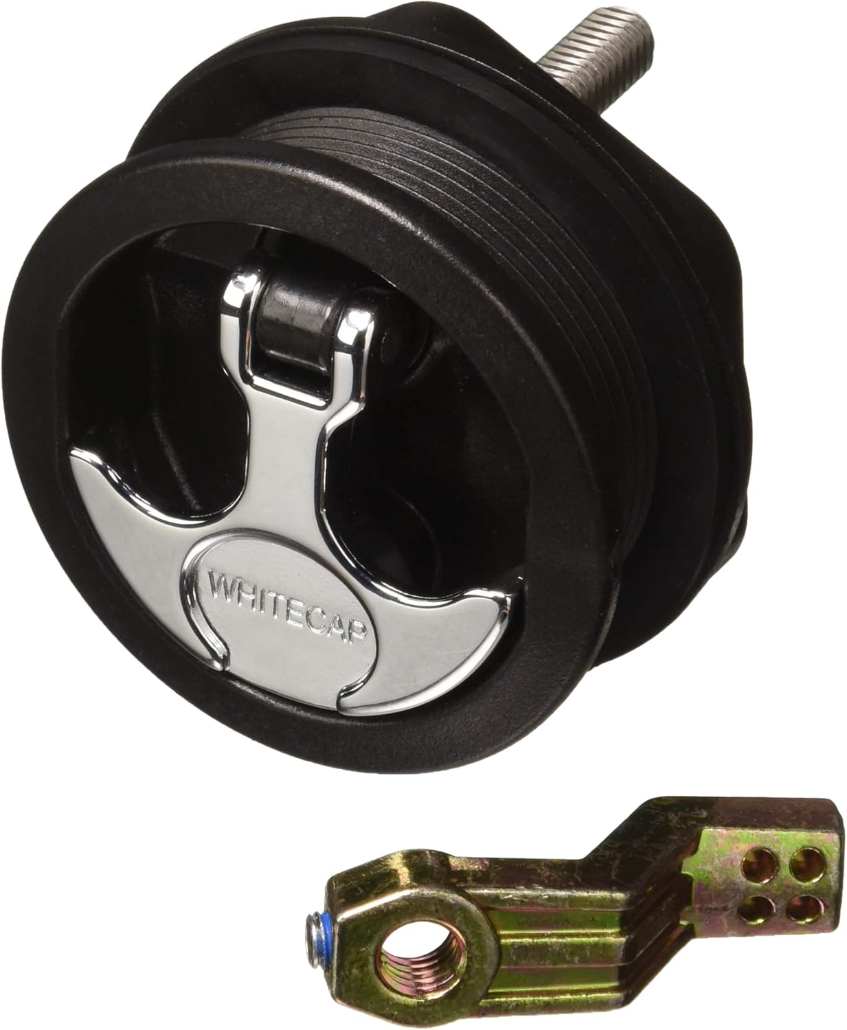 Whitecap T-Handle Latch - Chrome Plated Zamac/Black Nylon - No Lock - Freshwater Use Only